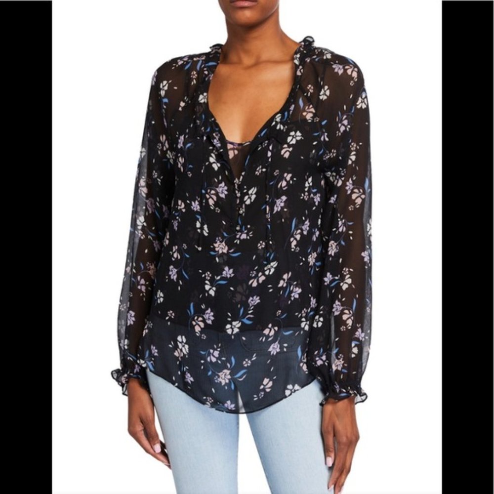 NEW Veronica Beard Antonette Silk Floral Blouse - Picture 5 of 5